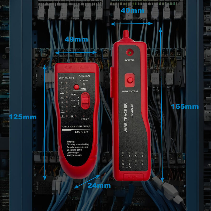 تعقب الكابلات شبكة عالية الدقة اختبار كبلات الشبكة إشارة رقمية مكافحة التشويش بدون ضجيج دعم لاختبار PoE