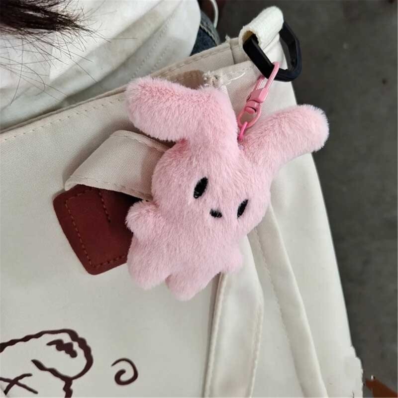 Adorable Plush Rabbit Keychain Cartoon Keyring Backpack Charm Gift for Lady Dropship