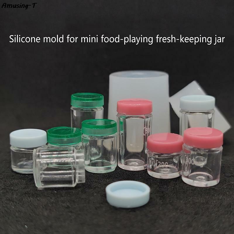 Dollhouse Silicone Crispers Mold Dollhouse Mini Food Jar Toys Dolls House DIY Kitchen Tableware Accessories