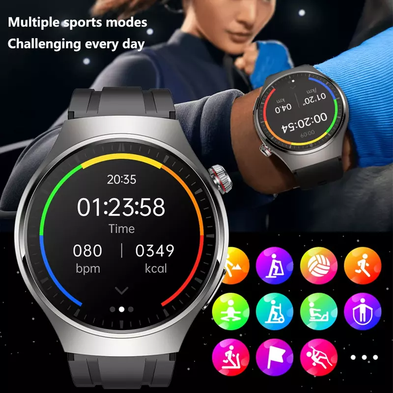 Für Android iOS neue EKG ppg Herzfrequenz Smartwatch Herren Amoled * HD-Bildschirm Bluetooth-Anruf wasserdichte Smartwatches