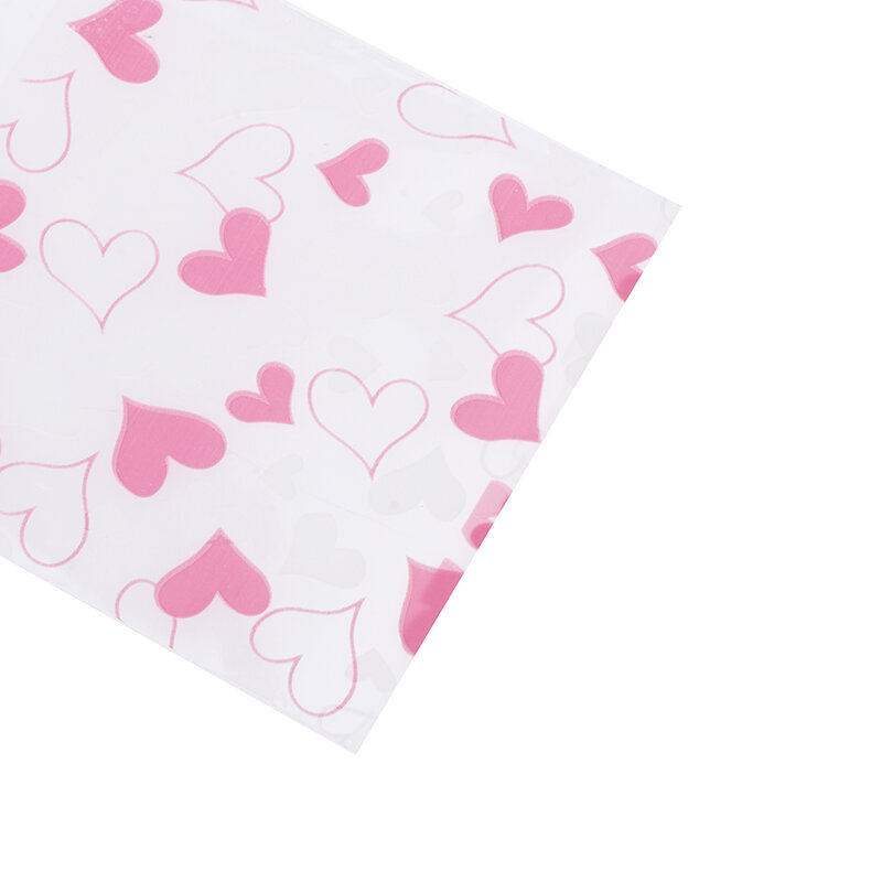 أكياس Opp شفافة القلب الوردي ، أكياس التخزين ، بطاقة الصورة ، كوكي ، الحلوى ، هدية ، وجبة خفيفة ، أكياس التعبئة والتغليف ، 10 قطعة ، 50 قطعة