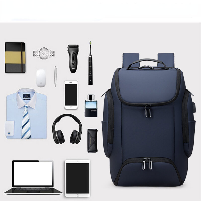 Mochila multifuncional con carga USB para estudiantes, mochila de viaje de ocio a prueba de salpicaduras, gran capacidad, antirrobo, mochila de negocios