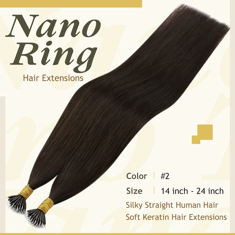 VeSunny Nano-końcówki przedłużanie włosów ludzkich czarne włosy przedłużanie Nano pierścionek Nano koralików doczepy z ludzkich włosów zimnej fuzji