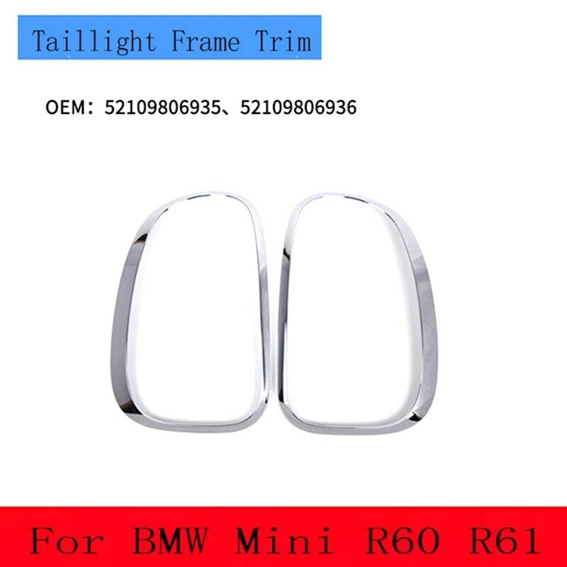 Bingkai lampu belakang lampu ekor belakang Surround Trim untuk BMW Mini R60 R61