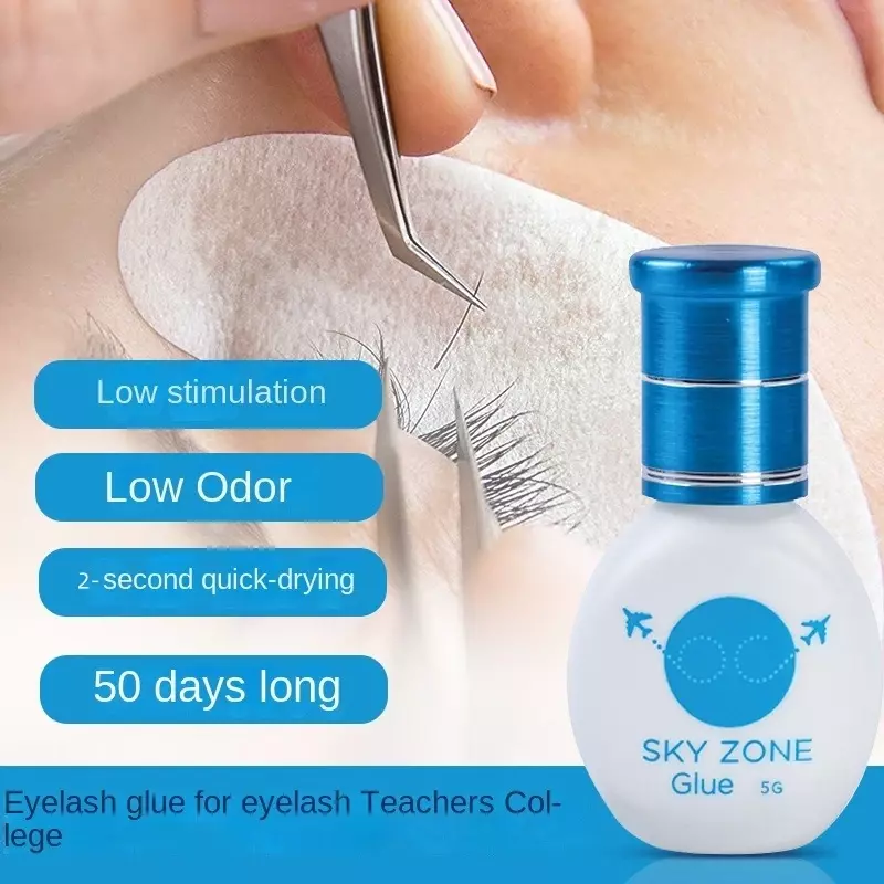 Korea Sky Zone Eyelash Extensions Glue, Adesivo Fast Dry, Baixa Irritação, Cílios Falsos, Ferramentas de Maquiagem Beleza, 5g, 1Pc