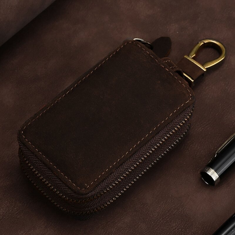 Voiture en cuir Vintage Portable pour porte-clés à main pour étui porte-clés pochettes