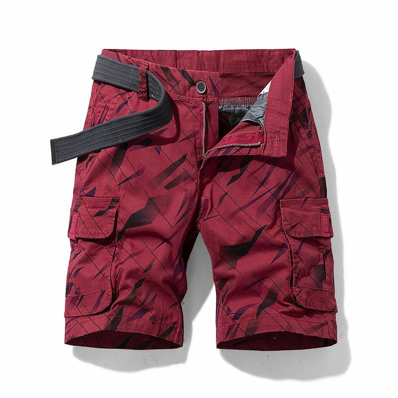 Pantalones cortos a rayas con bolsillos para hombre, Shorts Cargo con cremallera negra, grande y alta a la moda ropa de calle, novedad de 2024