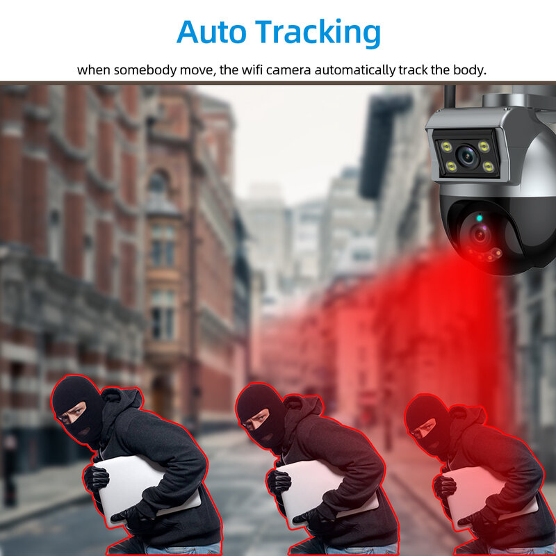Tuya 4k Dual Lens Wifi Ptz Kamera im Freien 2-Wege-Audio drahtlose CCTV-Sicherheits überwachungs kamera Auto Tracking IP-Cam Smart Life
