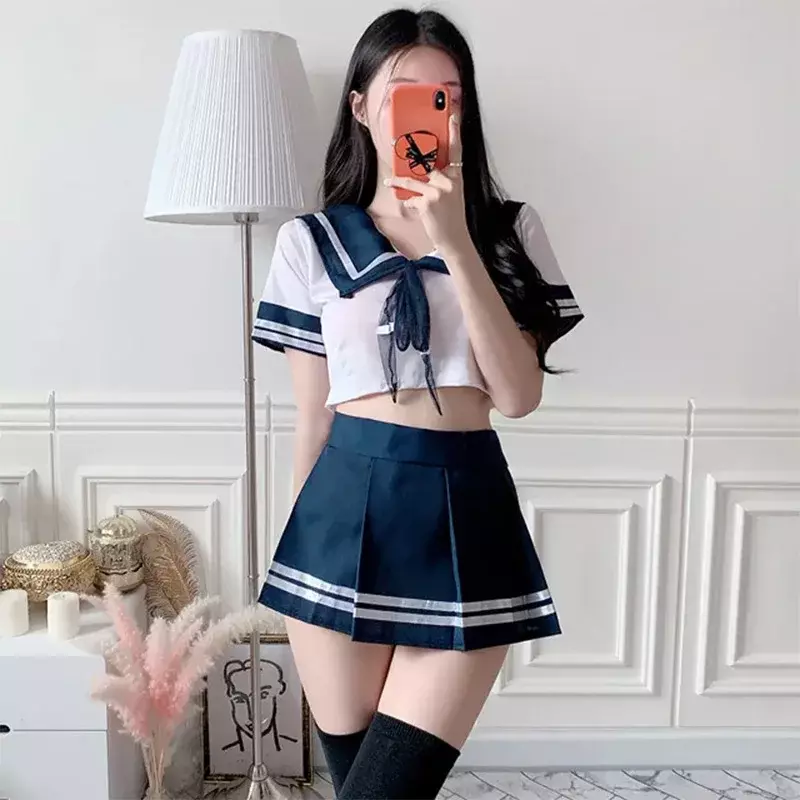 3XL Plus Size Porno Women Sexy School Girl Costumes Cosplay Babydoll Sexy Lingerie Suspender Student Uniform Japanese Role Play