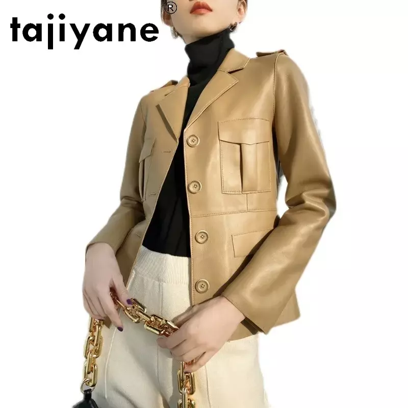 (Yane 2021 giacca in pelle Geunine primavera autunno donna 100% cappotto in pelle di montone abbigliamento femminile Cotocycle Mujer Chaqueta TN2815