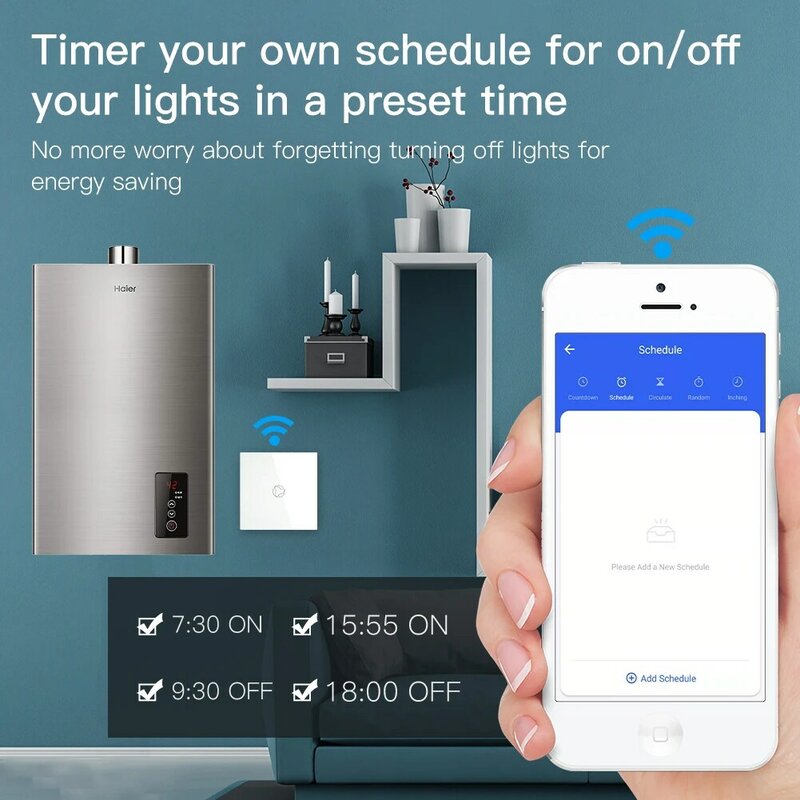 Wifi/Zigbee Slimme Boiler Schakelaar Boiler Controller 20a/40a Smart Life Tuya App Afstandsbediening Alexa Google Home Glazen Paneel