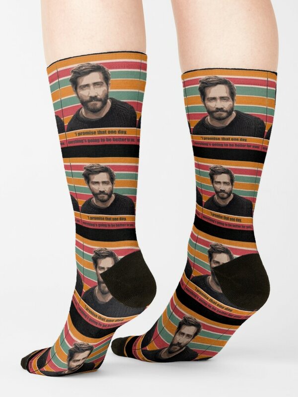 Jake Gyllenhaal I Promise That One Day-Chaussettes chaudes pour hommes et femmes, chaussettes de rugby personnalisées, à la mode, hiver