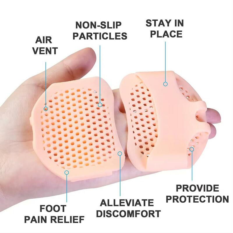 Almohadillas de metatarso de silicona, separador de dedos de los pies, plantillas ortopédicas con calcetines para aliviar el dolor de pies en el antepié, 2 piezas, herramienta para el cuidado de los pies para masaje