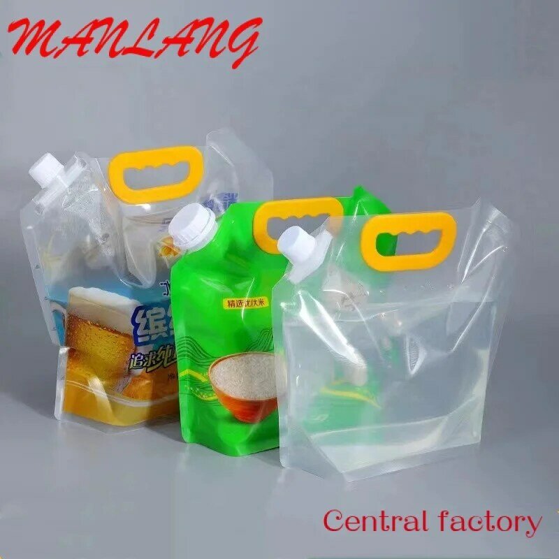 Custom  Hiking Portable Empty LDPE Drinking Containers 1.5L Gallon Storage Packaging Water Plastic Bag 5 Liter With Screw