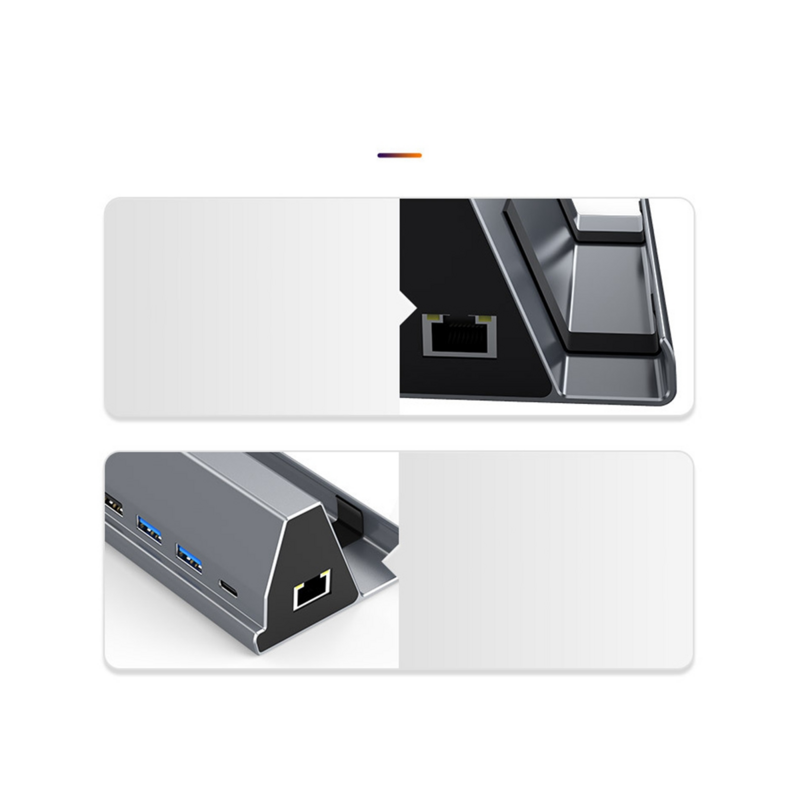 For Steam Deck Dock Station TV Base Stand Hub Docking USB C to RJ45 Ethernet HDMI-Compatible USB3.0 for SteamDeck