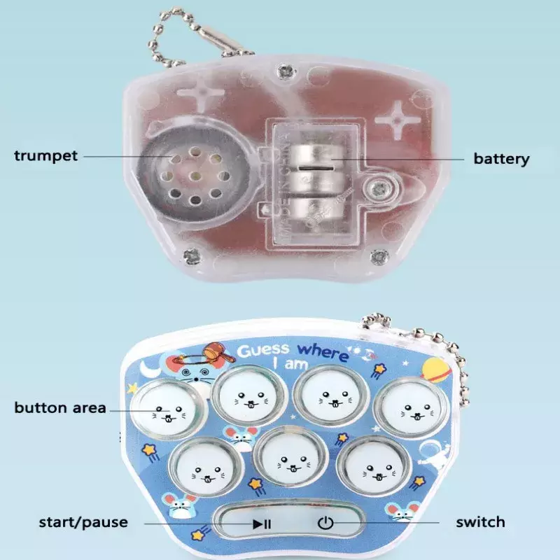 Pocket Mini Whack-a-mole Console di gioco bambini adulti genitore-figlio Puzzle interattivo per il tempo libero simpatico cartone animato giocattolo con portachiavi XPY