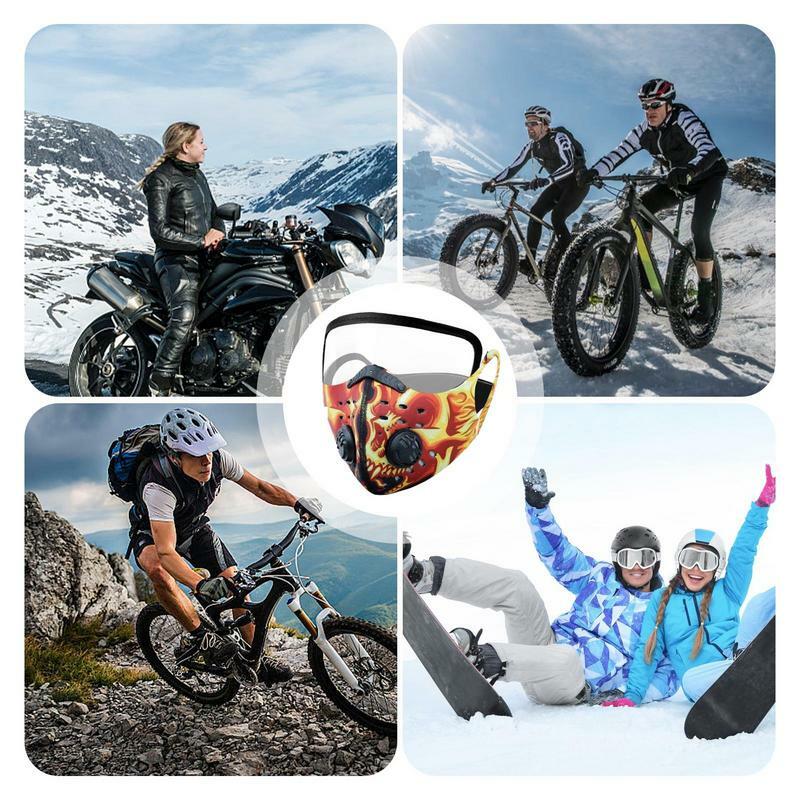 Masque facial de motard anti-poussière réutilisable, demi-écran facial, équipement de ski, coupe-vent, cyclisme, moto, anti-pollution