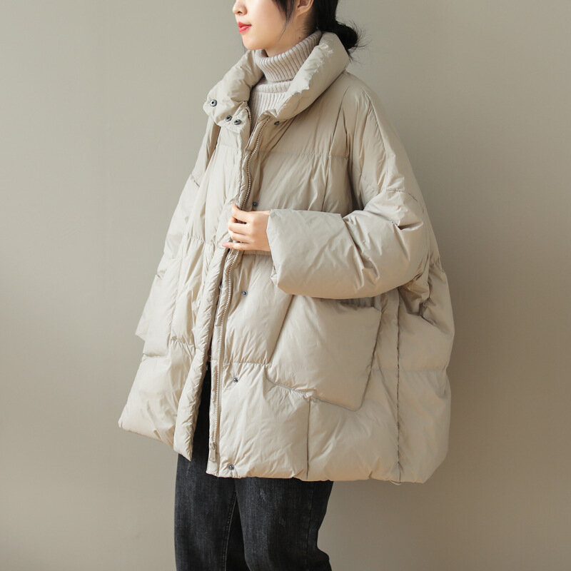 PQWTO – manteaux en duvet de canard blanc, mi-longs, très chauds, pour femme, hiver 2022