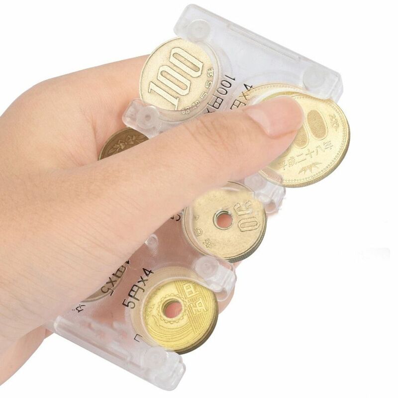 Plastic Multi-position Coin Box Purse Wallet Holder Solid Color Coin Dispenser Coin Storage Box Japanese Coin Holder Coin Case