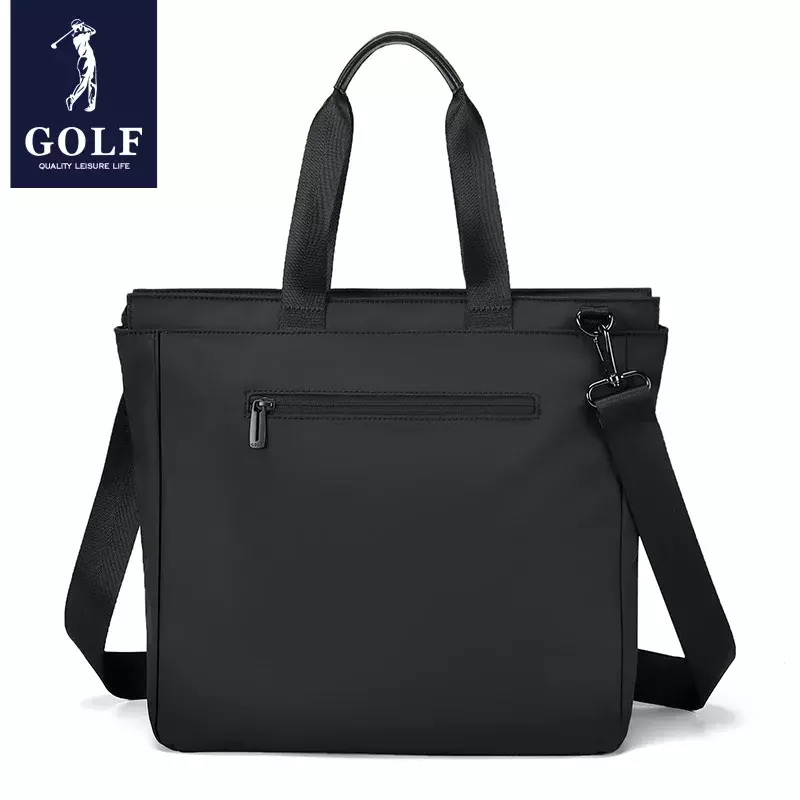 GOLF Briefcase Business Men Bags Large Capacity Black Office Handbag with Handle Leather Messenger Shoulder Bag 15 Inch Laptop