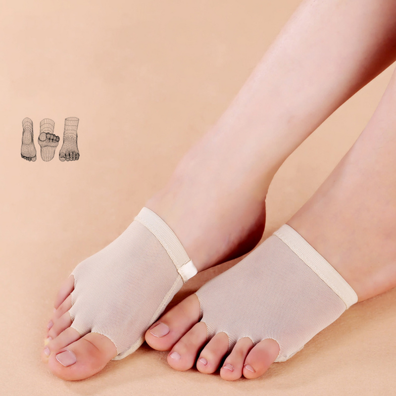 Cakar balet Thong bantalan sol kain jaring bantalan kaki depan celana dalam jari kaki untuk anak perempuan ()