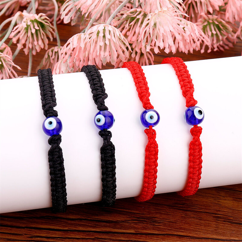 2 Teile/satz Hohe Quanlity Glas Augen Armband für Frauen Männer Glück Red String Seil Einstellbar Armbänder Schmuck Paar Geschenk