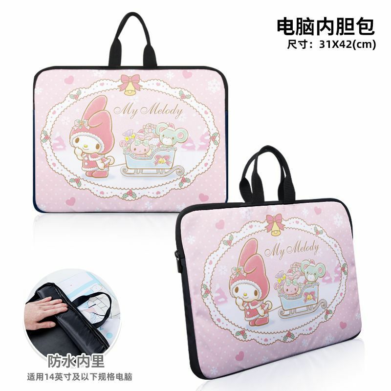 Sanrio New Hello Kitty Cute Computer Handbag Cartoon leggero e grande capacità uomini e donne Clow M borsa a tracolla singola