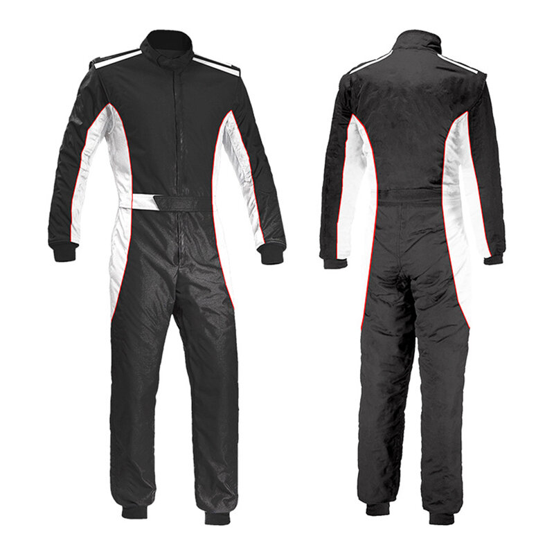 Black Motorcycle Onesie Quick Dry Racing Onesie Breathable Rally Suit Polyester Fibers Racing Clothes Wearability Go-kart Suits