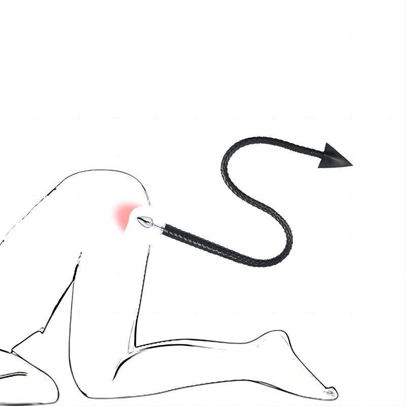 Giocattoli del sesso anale per coppie uomini e donne Plug anale in metallo frusta in pelle PU sesso anale coda del diavolo Cosplay Butt Plug giochi per adulti frusta