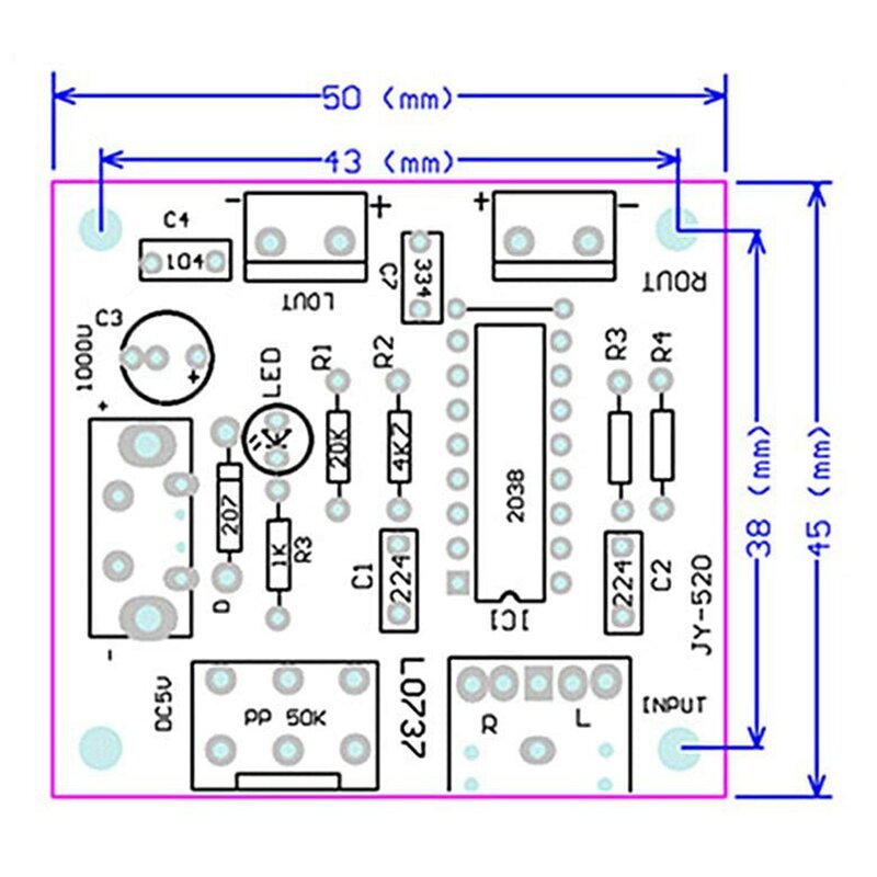 Mini Power Amplifier Board 5W+5W HiFi Two-Channel PM CM2038 5V USB Supply Power Audio Amplifier
