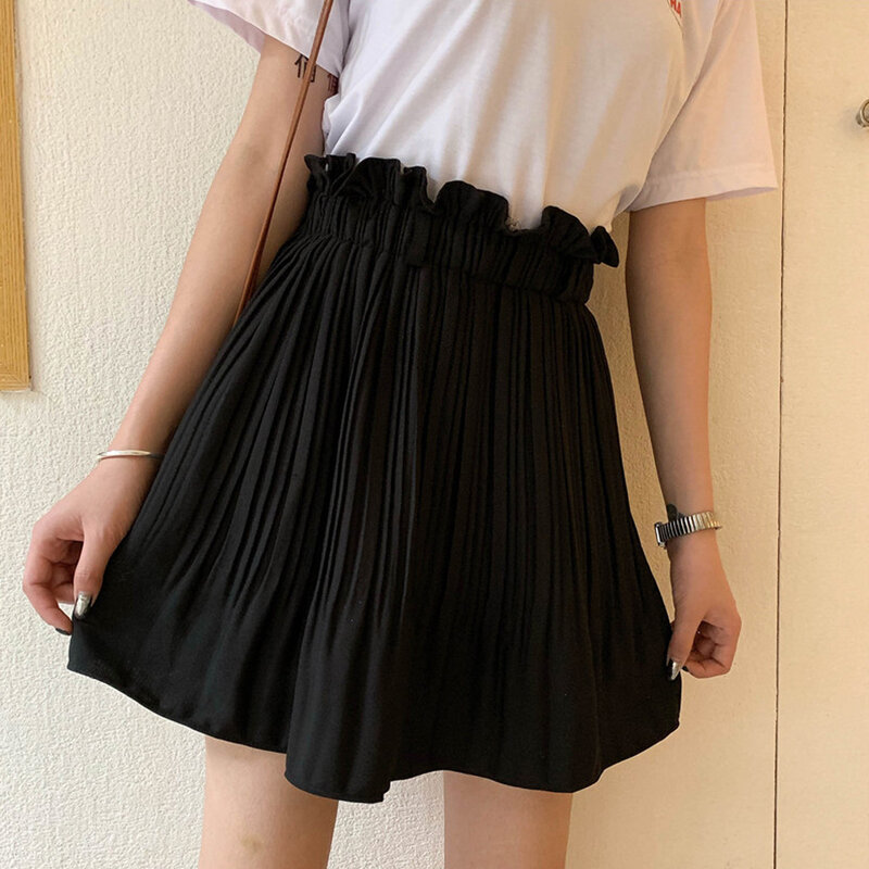 Женская плиссированная юбка, Милая школьная форма для девочек, черная танцевальная юбка с высокой талией, модные женские плиссированные мини-юбки, женская