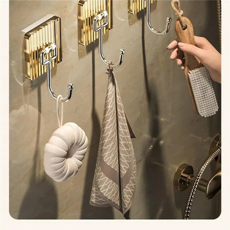 1/4pcs Hangers Transparent Acrylic Adhesive Hook Removable Multi-functional Non-marking Adhesive Hook Clothing Wardrobe Storage