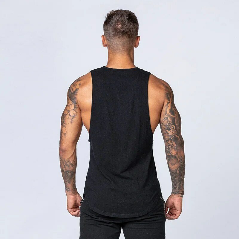 2023 Hot Sale Mens Bodybuilding Casual O Neck Loose Tank Tops Summer Breathable Absorb Sweat Cotton Cool Feeling Gym Clothing