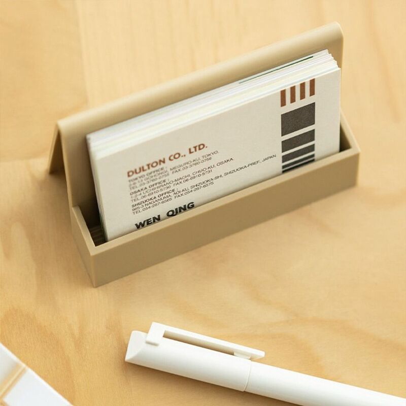 Kotak penyimpanan kartu bisnis, aksesoris kantor untuk meja sederhana, tempat kartu organisasi kantor