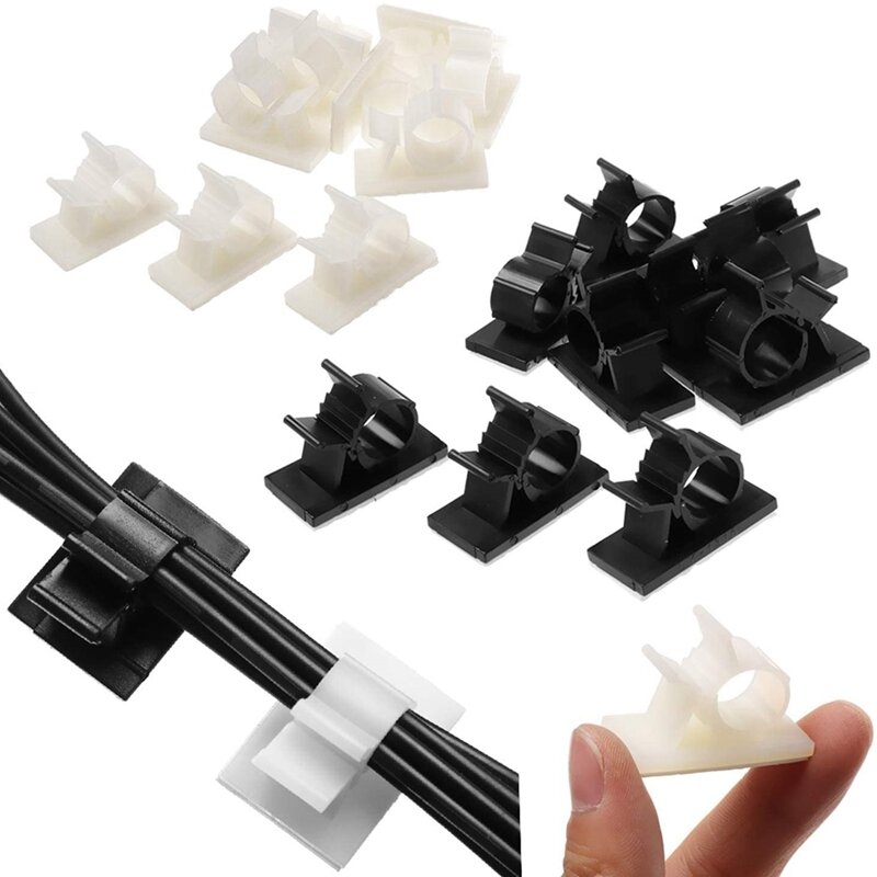 100Pc Self Adhesive Cable Clips Drop Wire Clips Cable Clamps Tie Holder Cable Wire Organizer Management For Car