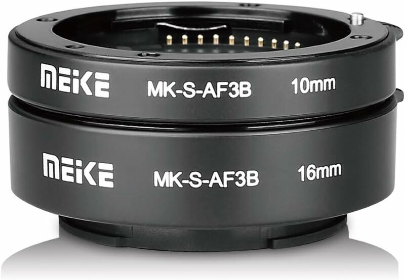 Tubo de extensão macro Meike-MK-S-AF3B AF, baioneta de plástico, 10mm + 16mm, para Sony E-mount A6600, A6500, A6400, A6300, A7, A7II, NEX7.
