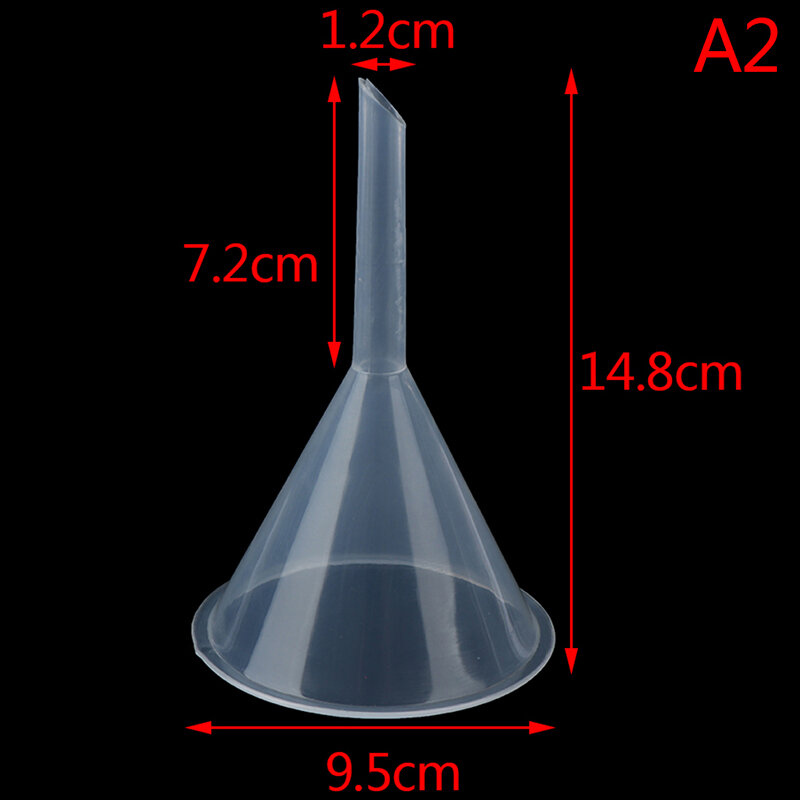 60mm 90MM bocca Dia laboratorio filtro trasparente imbuto plastica per profumo liquido olio essenziale riempimento bottiglia vuota strumento di imballaggio
