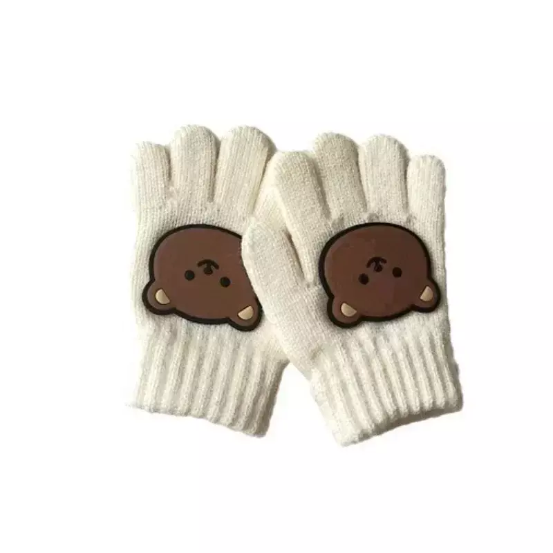1 para rękawiczek dla dzieci moda kreskówka niedźwiedź rękawica dla malucha Boyr Girl jesień zima gra na wolnym powietrzu ciepłe rękawiczki akcesoria zimowe