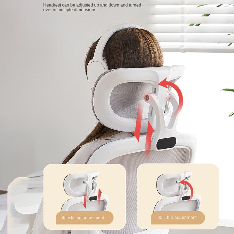Novo 3D Lumbar Brace Ergonômico Computador Cadeira Conforto Escritório dos homens e das Mulheres Tênis Elevação Giratória Braços Ajustável Encosto de Cabeça