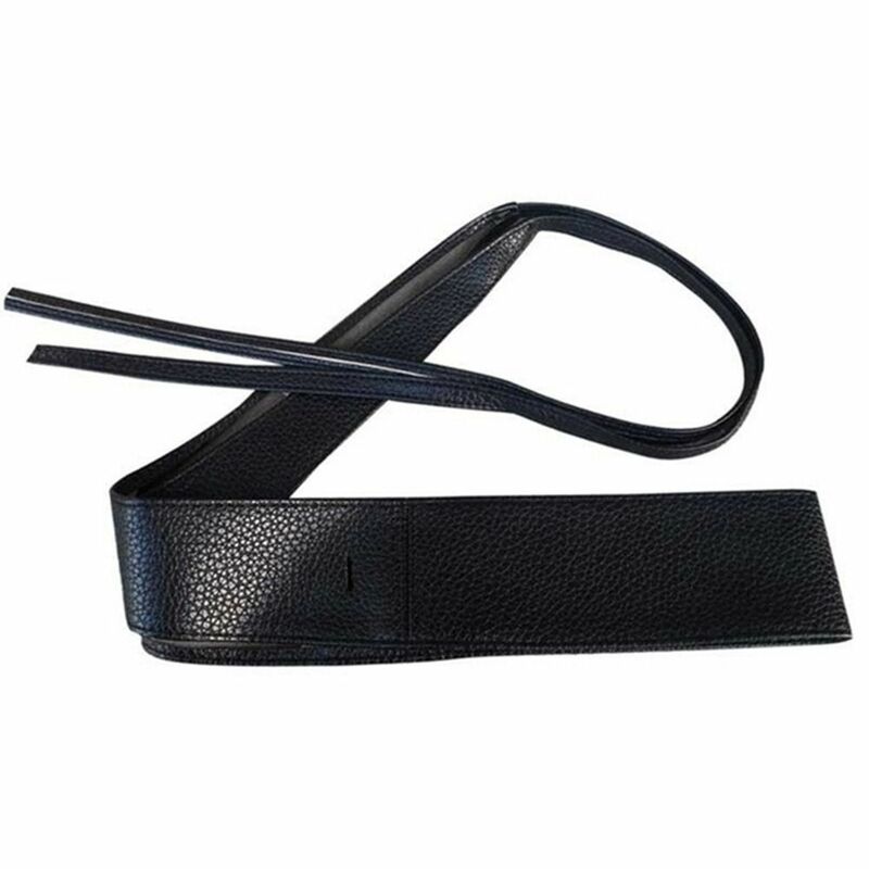 Cinturón de cuero con lazo para mujer, banda ancha de cintura de lujo con lazo Simple