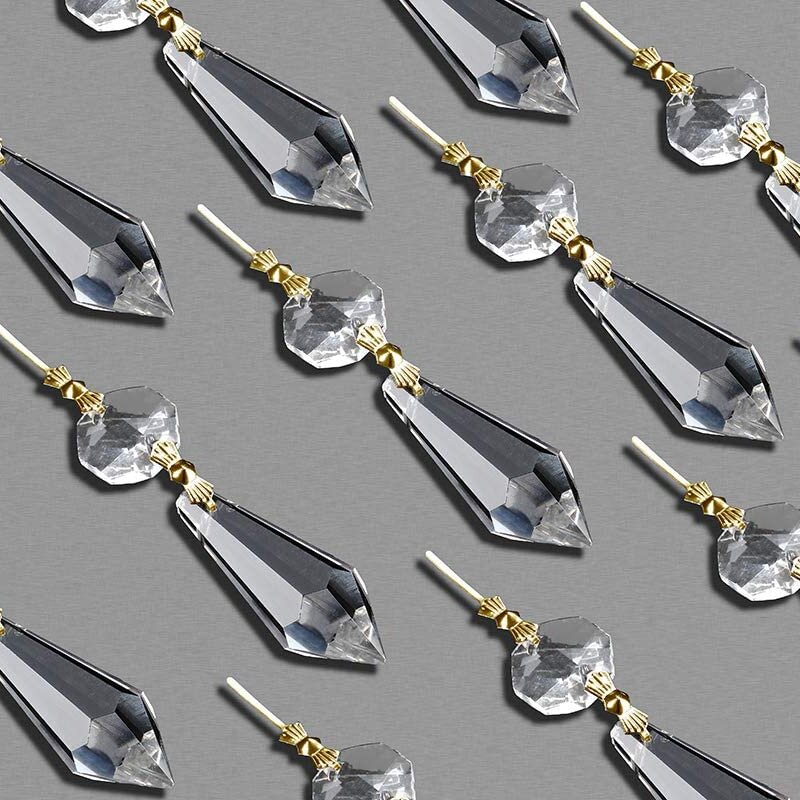 20PCS DIY Transparent Teardrop Chandelier Pendant Parts Beads, Chandelier Hanging Decoration