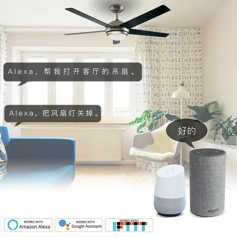 Wifi Ceiling Fan Switch Remote Control Stepless Speed Regulation Touch Wall Controller
