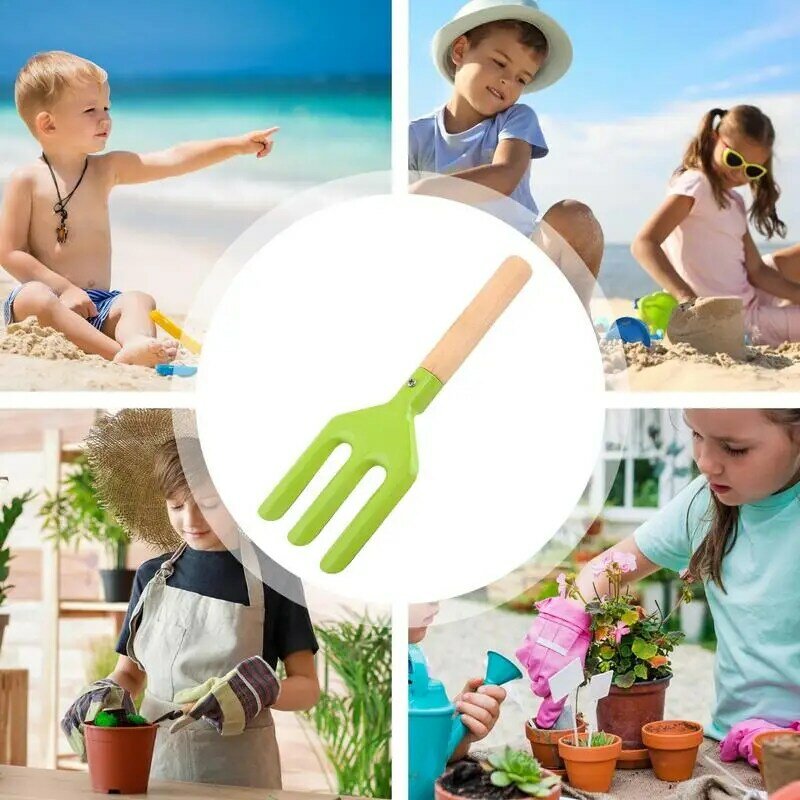 Kids 'Garden Rake Shovel Tools, Jardinagem, Brinquedos de areia, Ao ar livre, Ferramentas de escavação do quintal, resistente, confortável, plantio pequeno