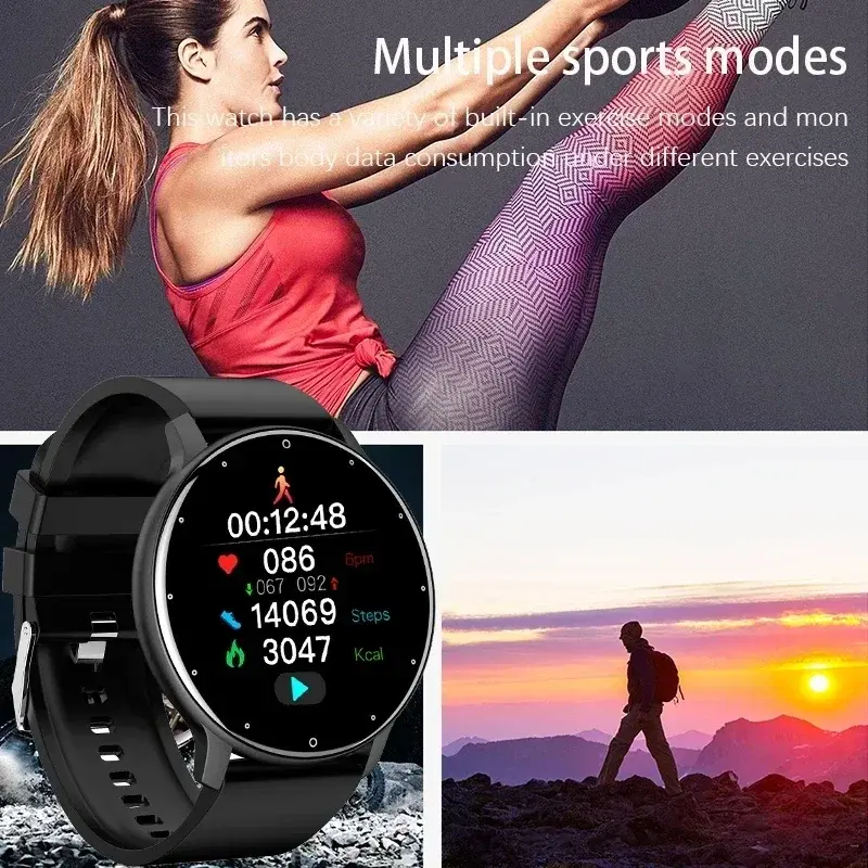 Smvp 2024 jam tangan pintar Pria Wanita, gelang sentuh penuh 1.28 "pelacak kebugaran, jam tangan olahraga Bluetooth panggilan