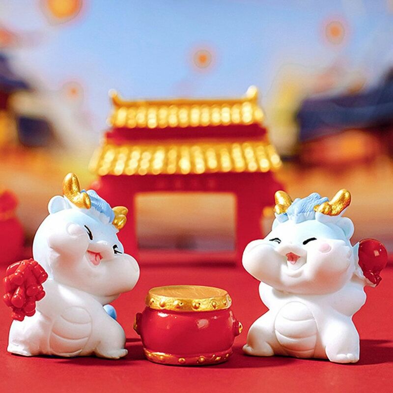 1Pc Cute Dragon Figurine Micro Landscape Kawaii Room Decor Dollhouse Miniature Toy For Children 2024 New Year Gifts