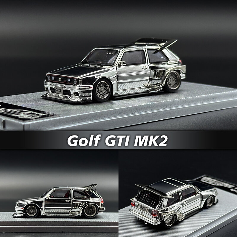 Liberty64 w magazynie 1:64 Golf GTI MK2 KS wersja zmodyfikowana galwanizowana srebrna Diorama Diorama kolekcja modeli zabawka