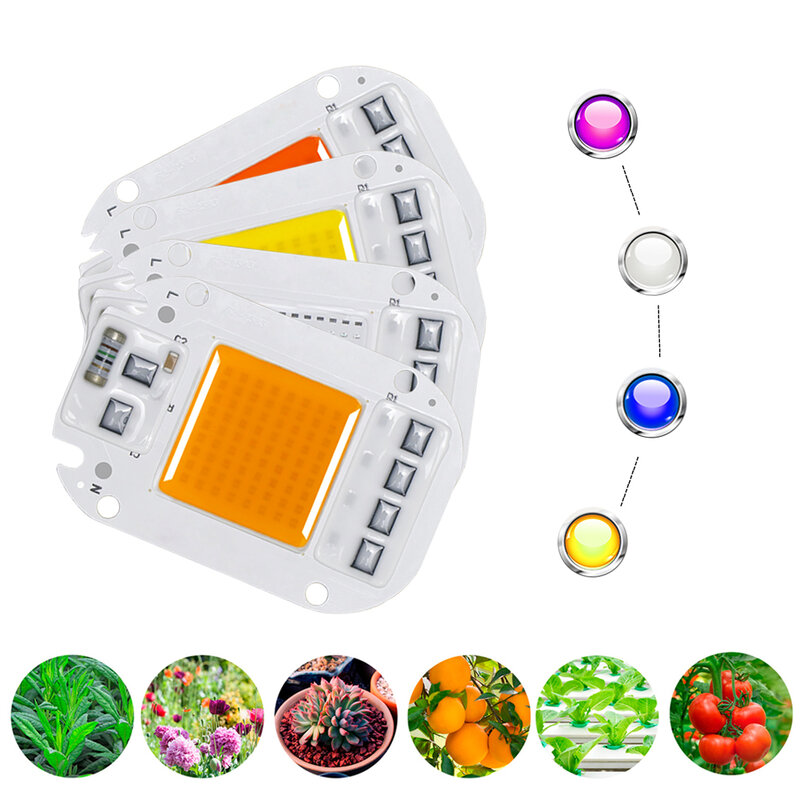 Driverless LED Chip Lamp Beads, Módulo AC COB, Flip DOB, Floodlight, Plants Growing Light Tent, 220V, 20W, 30W, 50W, Spotlight