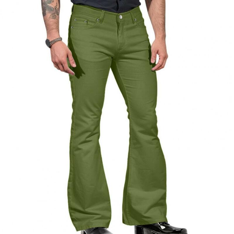 Брюки-багги мужские расклешенные, винтажные брюки со средней посадкой, Стрейчевые облегающие, в стиле ретро, в стиле Харадзюку