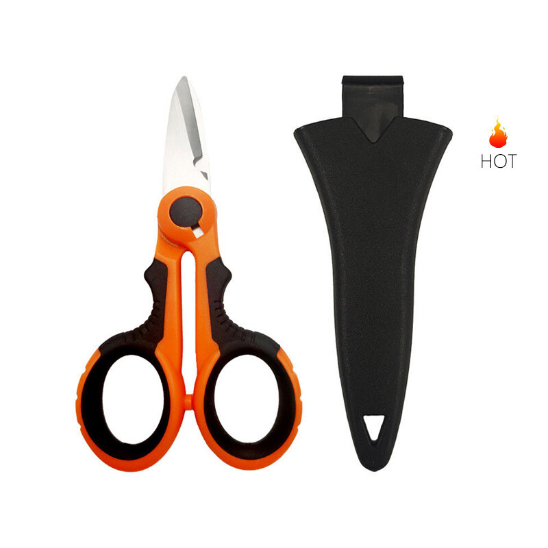 Household High Carbon Steel Scissors, tesouras eletricista, descascando o fio cortar ferramentas para tecidos de papel e cabo, novo