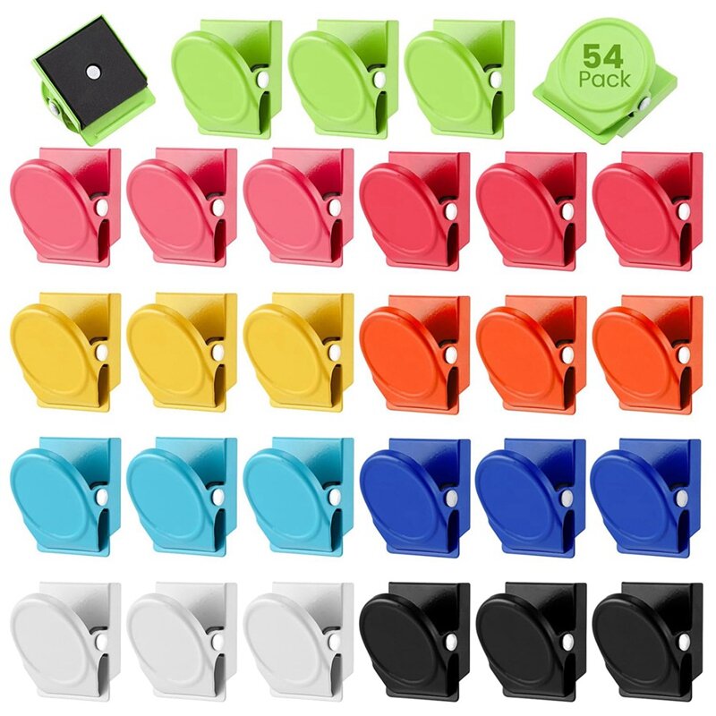 54 Pcs Refrigerator Magnets Clips Metal Heavy Duty Magnetic Clips Whiteboard Magnet Clip Locker Magnets Clips For Fridge